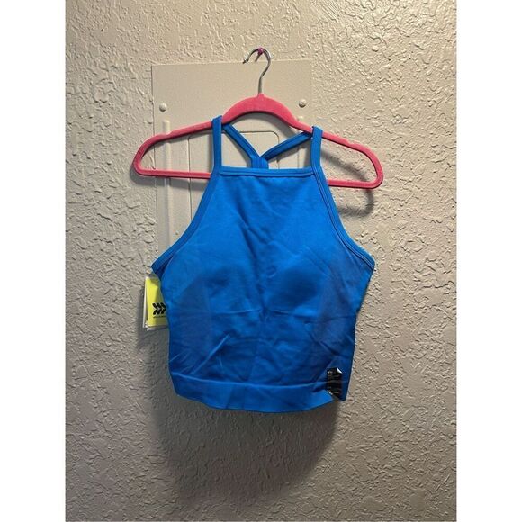 All In Motion Blue Rib Seamless Cropped Tank Top Woman’s Size XXL NEW - Picture 1 of 10